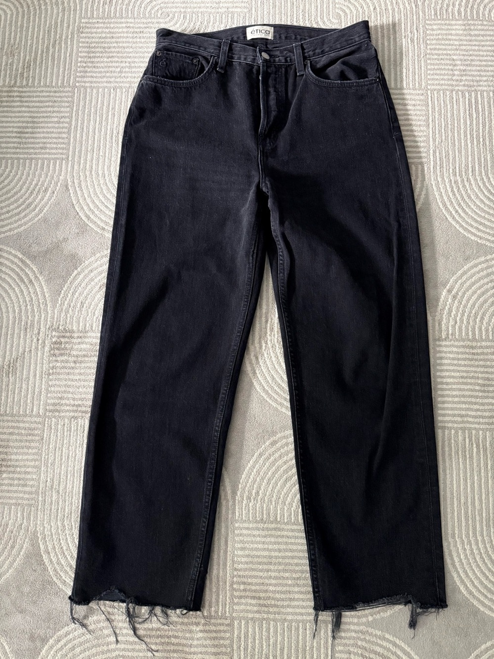 Etica Black Straight-Leg Jeans
